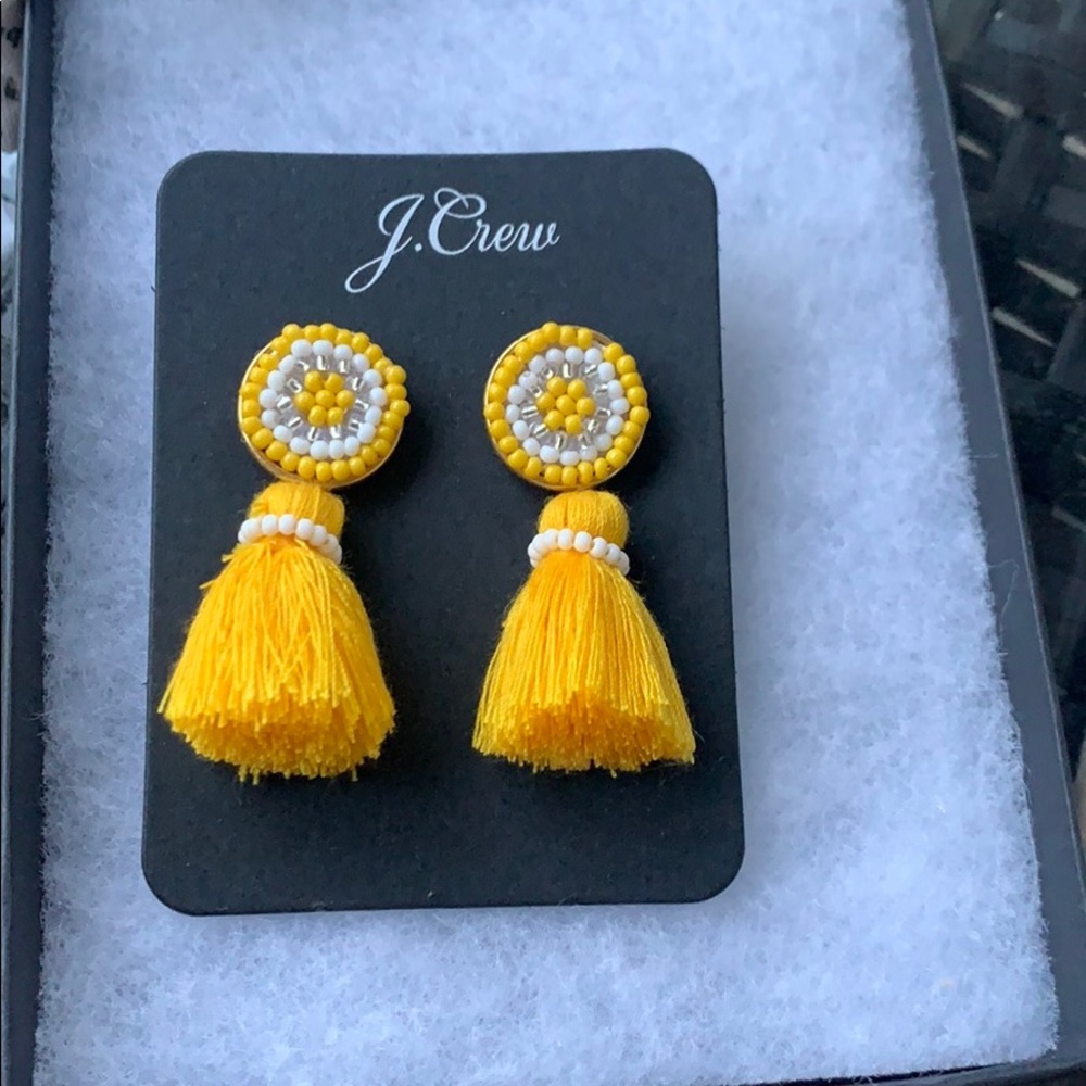 J.crew yellow tassel earings